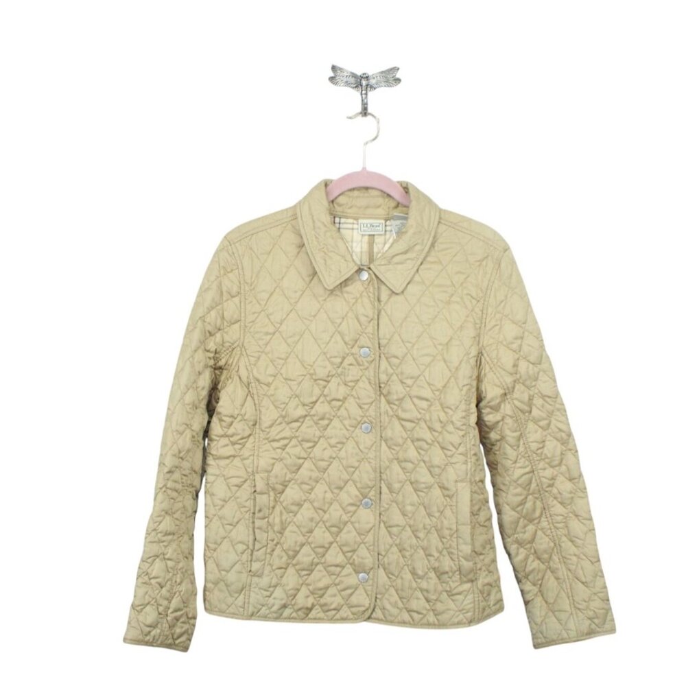 Ll Bean Button Front Lined Insulated Quilted Jack… - image 1